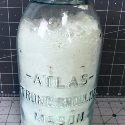 Antique ATLAS Strong Shoulder Mason Jar FULL OF FLOUR