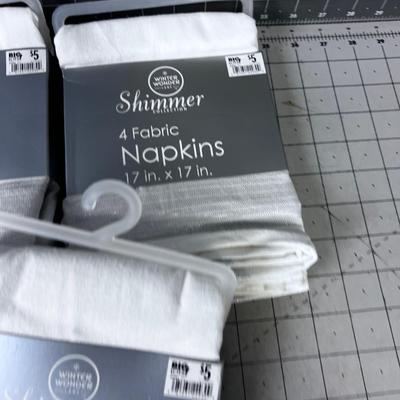 3 sets of 4 = 12 Total NEW Shimmer White Napkins