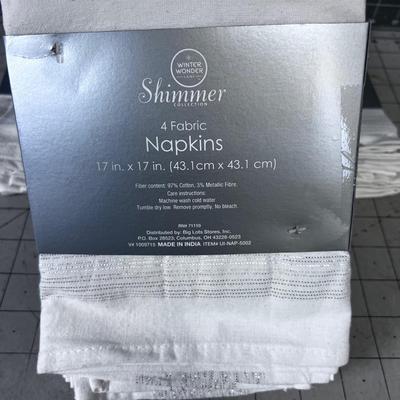 3 sets of 4 = 12 Total NEW Shimmer White Napkins