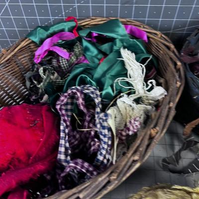 2 Baskets of Rug Making Material 