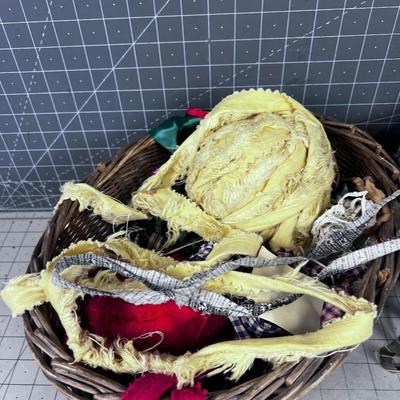 2 Baskets of Rug Making Material 