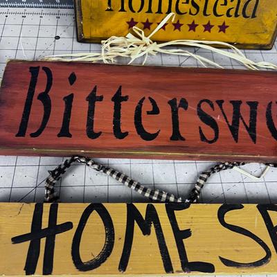 3 wood Signs 