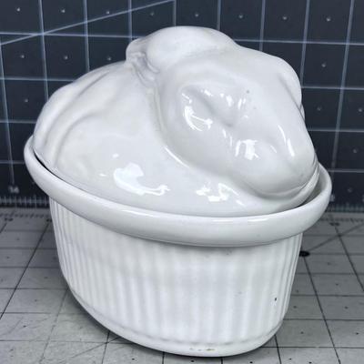 Covered Bunny Dish 