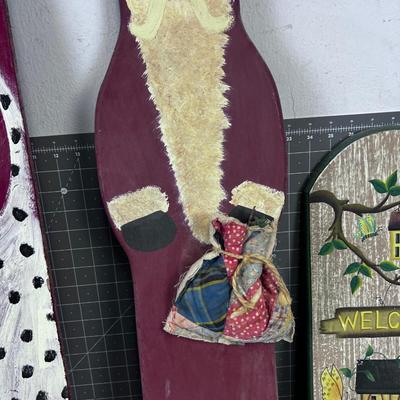 3 Wood Toll Painted Signs 30" 