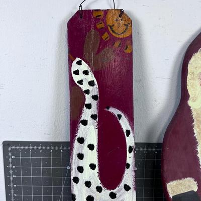 3 Wood Toll Painted Signs 30" 