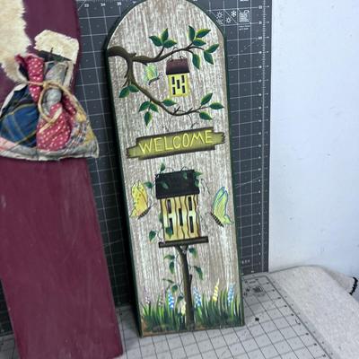 3 Wood Toll Painted Signs 30" 