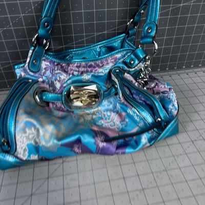 Kathy Van Zeeland Purse, Metallic Teal, 