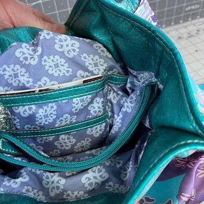 Kathy Van Zeeland Purse, Metallic Teal, 