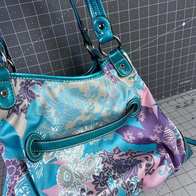 Kathy Van Zeeland Purse, Metallic Teal, 