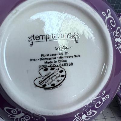 (5) WOW!!! Temp-tations Floral Lace Nested Bowl Set 
