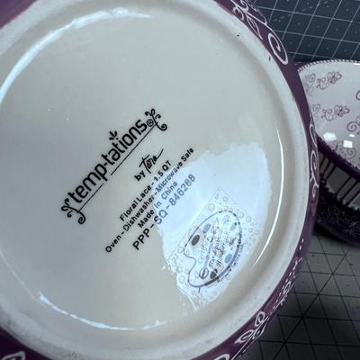 (5) WOW!!! Temp-tations Floral Lace Nested Bowl Set 