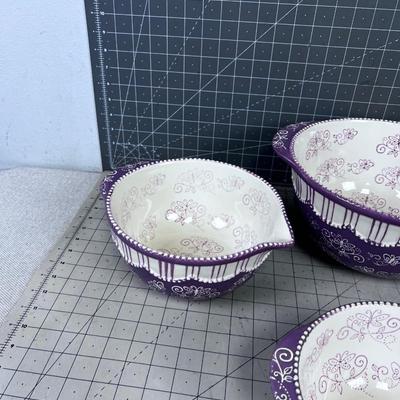 (5) WOW!!! Temp-tations Floral Lace Nested Bowl Set 