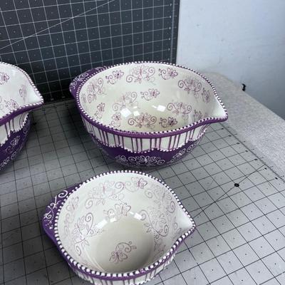 (5) WOW!!! Temp-tations Floral Lace Nested Bowl Set 