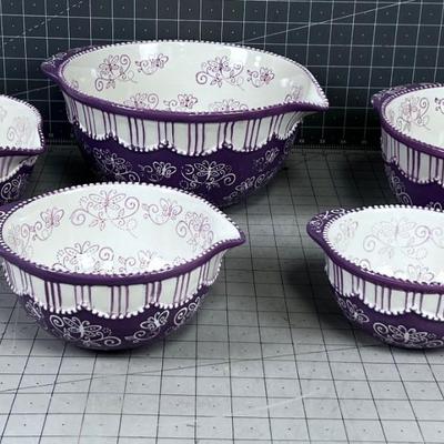 (5) WOW!!! Temp-tations Floral Lace Nested Bowl Set 