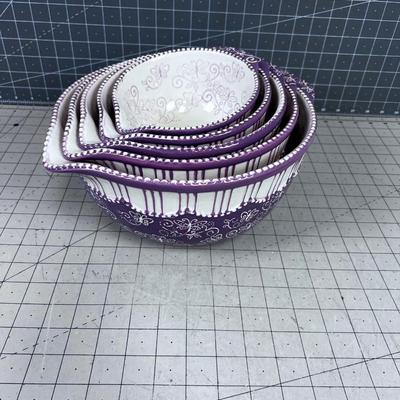 (5) WOW!!! Temp-tations Floral Lace Nested Bowl Set 