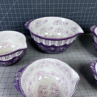 (5) WOW!!! Temp-tations Floral Lace Nested Bowl Set 