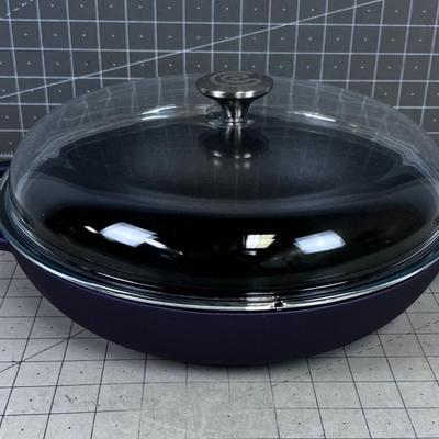 Cast Iron 4 Quart BRAISER  With Glass Lid