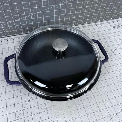 Cast Iron 4 Quart BRAISER  With Glass Lid