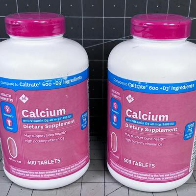 2 Women's Calcium Dietary Supplements 600 Count Each