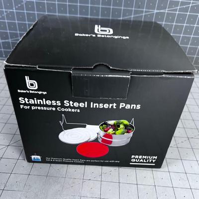NEW Bakers Belonging Stainless Steel Insert Pans For Pressure Cookers