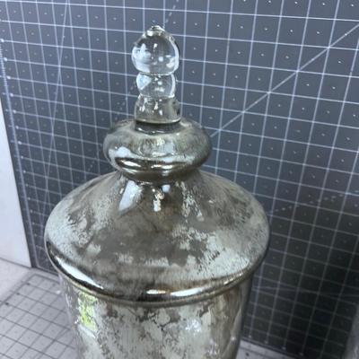 Pair of MERCURY Glass Covered Jars 