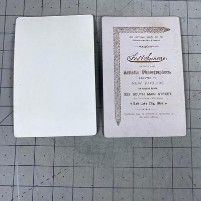 2 Antique Cabinet Cards, Utah Photographers