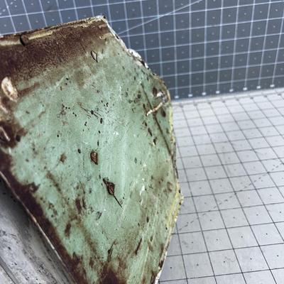 Antique Rustic Wall or Shaving Mirror, TIN 