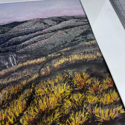 Pastel Landscape, Gold Tones 