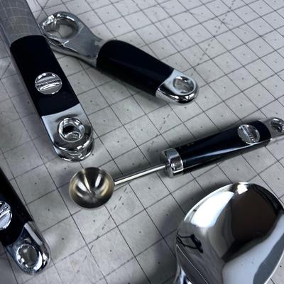Lot of KITCHEN AID Utensils: Garlic Press, Scrappers, Melon Baller and Ice Cream Scope