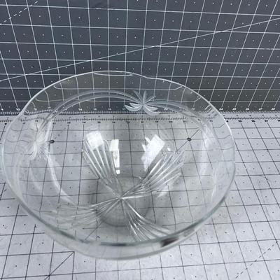 Leaded Crystal Serving Bowl ETCHED