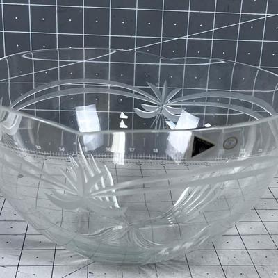 Leaded Crystal Serving Bowl ETCHED