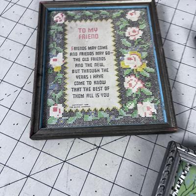 Mixed Lot of (6) Vintage Framed Quotes and Pictures CUTE! 