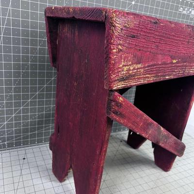 Rustic Farm Bench RED