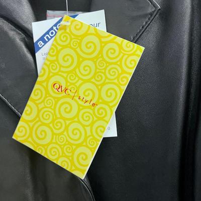 Black Leather Women's Coat