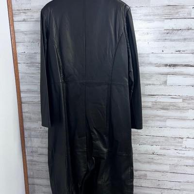 Black Leather Women's Coat