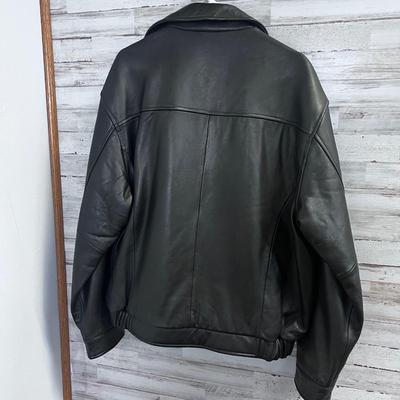 Men's HATHAWAY Black Leather Coat 