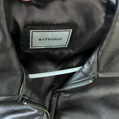 Men's HATHAWAY Black Leather Coat 