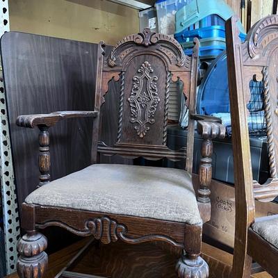 Jacobian Style Table and 6  Chairs.