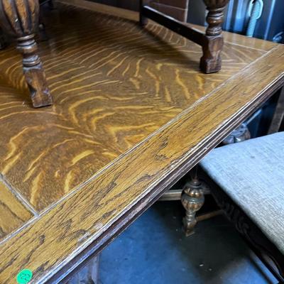 Jacobian Style Table and 6  Chairs.