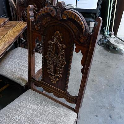 Jacobian Style Table and 6  Chairs.