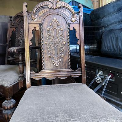 Jacobian Style Table and 6  Chairs.
