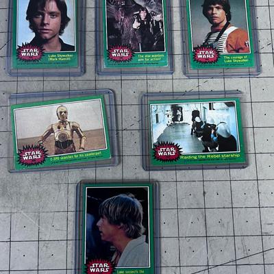 6- Original Star Wars 1977 Trading Card 