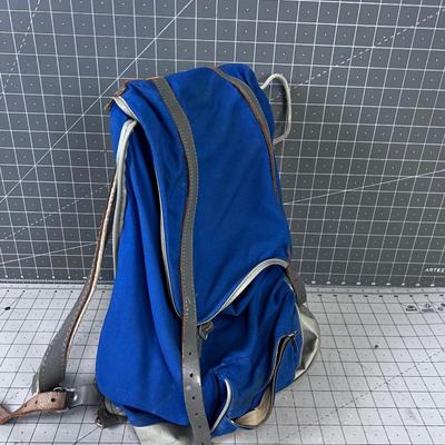 Vintage European Alpine Knapsack Canvas/Leather