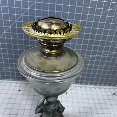 Antique Figural Aladdin Style Kerosene Oil Lamp c. 1870