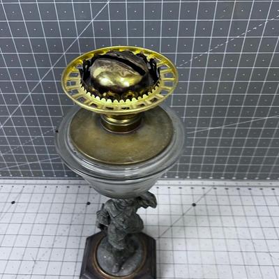 Antique Figural Aladdin Style Kerosene Oil Lamp c. 1870