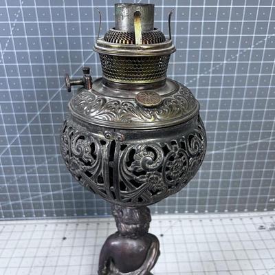 B&H Bradley & Hubbard Victorian Oil Lamp Cherub c. 1870