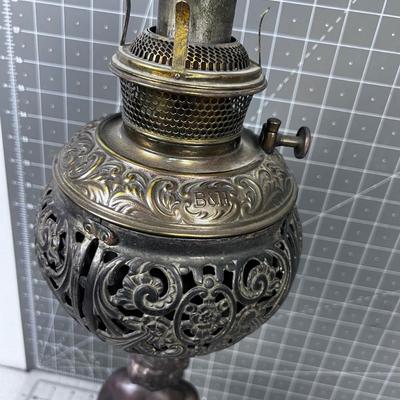 B&H Bradley & Hubbard Victorian Oil Lamp Cherub c. 1870