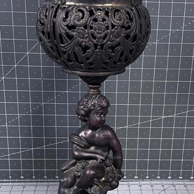 B&H Bradley & Hubbard Victorian Oil Lamp Cherub c. 1870