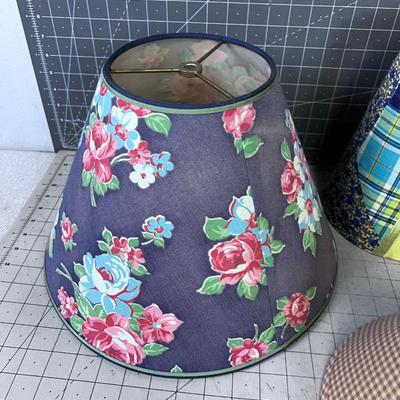 4- Fabric Covered Lamp Shades 