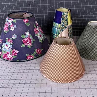 4- Fabric Covered Lamp Shades 
